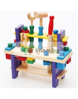 Дървена играчка, Работилница маса с инструменти